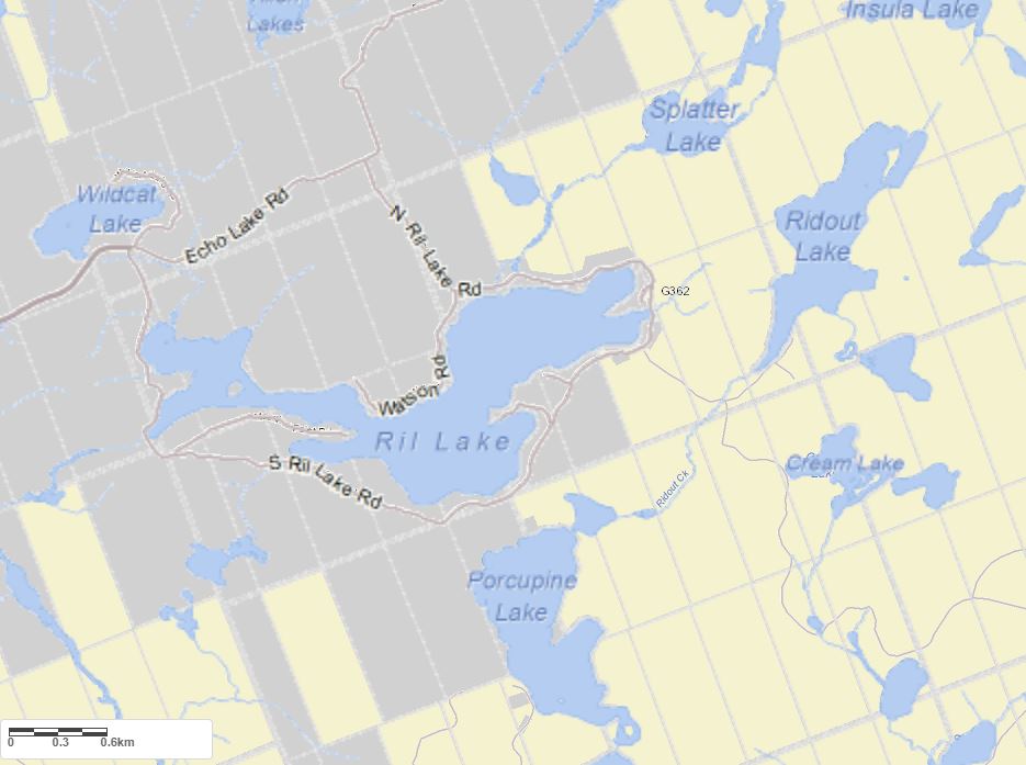 Crown Land Map of Ril Lake in Municipality of Lake of Bays and the District of Muskoka